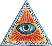 Huluth Iron on Triangle Eye Patch Sequin Patches Embroidered Badge Motif Applique Patch for Clothing Jeans T-Shirt (Yellow)
