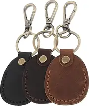 [YARNOW] Handmade Pu Access Card Holder Keychain Fob Bag with Vintage Design for Smart Wallet