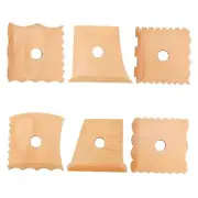 6x Pottery Tools, Textured Rib Clay Sculpting Tool, Practical Wooden Cutting Art