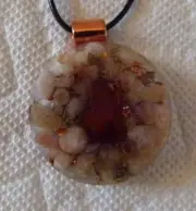 TACHYON ORGONE NECKLACE PENDANT Sunstone & Carnelian UPLIFT BALANCE 2-3 CHAKRA