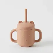 Nordic Kids Henny Silicone Sippy Cup with Straw - Terracotta