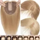 CLearance Remy 100% Human Hair Topper Silk Mono Toupee Clip In Hairpiece Bang AU