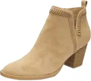 Dolce Vita Jace Dune Suede Fashion Pointed Toe Mid Block Heel Ankle Boots