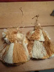 Two Opulent Designer Decorative Key Tassels-Gold and Ivory Layers