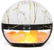 2-in-1 Ultrasonic Essential Oil Diffuser & Himalayan Salt Lamp, 100ml Aromatherapy Diffuser, Cool Mist Humidifier with Timer, 100% Pure Himalayan Salt, Auto Shut-Off, Ambient Glow (Marble)