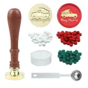 Christmas Wax Seal Stamp Kit, Christmas Seal Wax Stamps with Wooden Handle, 120P
