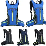 zolyet Hydration Backpack Pack Lightweight Reflective Trim Folding Backpack for 2L Water Bladder Running Cycling Camping Pack Blue