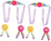 Totority Sets Pregnancy Belly Belt Mom Sash Shower Sash Daddy Corsage Flower Decor for Maternity Photo Session