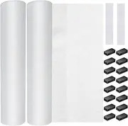 2 Rolls Range Hood Filters, Nonwoven Fabric Range Hood Replacement Filter with Adhesive Strips and Magnetic Block, Anti Oil Filter Paper for Kitchen（10 m Per Roll, White)