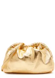 Mansur Gavriel Cloud Mini Metallic Leather Clutch - Gold One Size