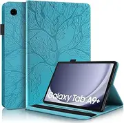 [CXTcase] for Samsung Galaxy Tab A9+/A9 Plus 2023 11 Inch (SM-X210/SM-X215/SM-X216B) Case Embossed Tree PU Leather Case Wallet Flip Cover Stand Function Tablet Case for Samsung Galaxy Tab A9+ - Blue