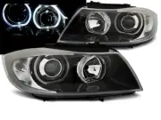For BMW E90 E91 Headlight Headlamps 2005-2008 Angel Eyes CCFL Black LHD RHD