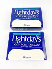 TWO Kotex Lightdays Comfort-Design Pantiliners 22 Ea. NOS 1983 VINTAGE Prop