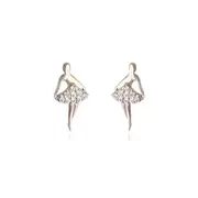 Culturesse Austrian Cubic Zirconia Little Dancer Stud Earrings Sterling Silver