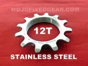 MOJO 12T FIXED GEAR COG - STAINLESS STEEL TRACK 12 TOOTH 1/8 INCH CNC
