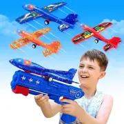 3 Pack Airplane Launcher Toys, 2 Flight Modes LED Foam Glider Catapult Plane,...