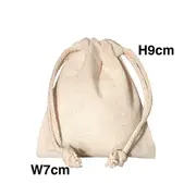 Calico Drawstring Bag Natural Size 17- 9cmx7cm