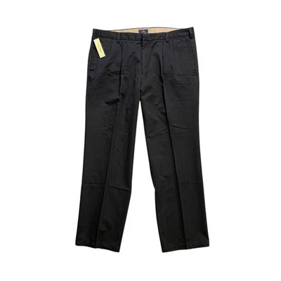 Vintage Dockers Pants Mens 40 Black Cotton True Chino Pleated Relaxed Fit New