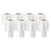 3" x 656Ft x 20mic Stretch Wrap Mini Roll 8Pcs Industrial Clear Plastic Wrap
