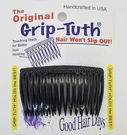 Good Hair Days Grip-Tuth Combs - Set Of 2 Hair Side Combs - Hair Combs For All Types Of Hair - Decorative & Hair Styling Women Accessories (Black, 2 ¾ ″ Wide)