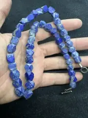 Faceted Matte undyed unpolished Lapis Lazuli 16 " beading necklace string 1PC