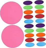 PAMINGONO 24pcs Round Coding Labels Kids' Educational Play Rug 10cm Diameter Spot Makers for Classroom