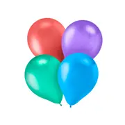 12 Pack Multi Coloured Chrome Balloons