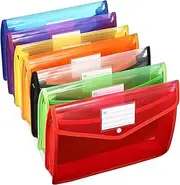 HOODANCOS 7pcs File Envelopes Document Bags with Expandable Design and Label Pocket for Home Office Organization Practical and Stylish Letter Folder
