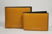 Michael Kors Cooper Pebbled Yellow Leather Billfold Wallet 3-in-1 36F9LCOF2L F