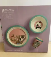 Maxwell & Williams Pete Cromer Children's Dinner Set 3 Pce Wildlife Bamboo NIB