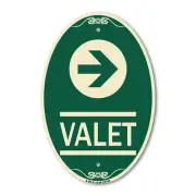 SignMission Designer Series Sign - Valet Right Arrow 12" x 18" Aluminum Sign