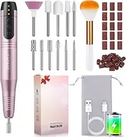 Nail Drill, Professional Electric Nail Drill Machine Kits with Nail Drill, Bits Sanding Bands Dust Brush, Hand Foot Care Tool for Nail Grind Trim Polish