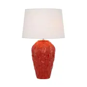 MADRID Table Lamp Red Ceramic / White Fabric - MADRID TL-RDWH