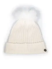 Ecru Pom Pom Beanie