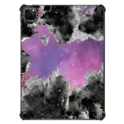 iPad Pro 11-inch (3rd/4th gen) iPad Impact Case Black white gold pink purple watercolor nebula painting