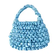 Ribbon Hand-woven Women Handbag Ladies Crochet Handmade Totes Female Solid Travel Vacation Clutch Bag