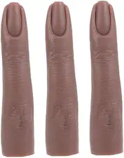 Ipetboom 3pcs Bendable Silicone Nail Practice Fingers Flexible Training Model with Joints for Realistic Manicure Practice for Nail Art Enthusiasts and Professionals