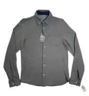 Van Heusen Slim Fit Texture Long Sleeve Button Up Natural Stretch Gray SMALL