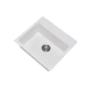 ACA 56X51CM Kitchen Sink Granite Stone Laundry Sink Basin Single Bowl White Top/Flush/Under Mount