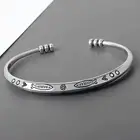Vintage 925 Sterling Silver Fish Open Cuff Bracelet Unique Stylish Trendy Bangle