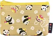 [MAEDA SENKO] Hiyori Washi Zippered Card Case, Temari Panda, Beige, Made in Japan
