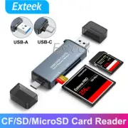 CF/SD/TF Card Reader USB-A and USB C Card Reader Compatible with MacBook Pro/Air