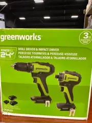 Greenworks 24V Brushless Cordless Drill Impact Driver Combo Kit, 1/2”Drill & 1/4