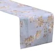 CottonMore 100% Cotton Sateen Dining Table Runner 190x31cm Light Blue