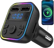 FM Transmitter - Bluetooths Car Adapter | Car FM Transmitter | Wireless MP3 Music Player Car Music Connector | Car Radio Bluettooth Transmitter | Car Music Adapter | Calling & Audio Receiver for Car
