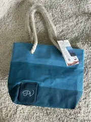 Porto Vino Beach Canvas Wine Bag Blue - Insulated Compartment