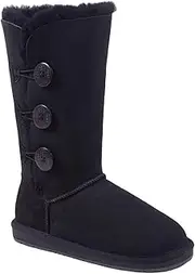 [UGG AUZLAND SHEEPSKIN] UGG Boots Classic Tall in 3 Button Chocolate,Australian Sheepskin Wool Water Resistant Anti-Slip