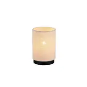 Flint Fabric Shade Metal Base Desk Table Light Lamp Linen/Black
