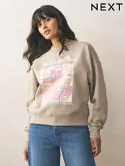 Neutral/Pastels Official Rolling Stones License Summer Pastels Graphic Supersoft Heavyweight Sweatshirt (AM0992) | $71
