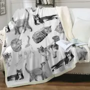 Black and White Cats Throw Blanket